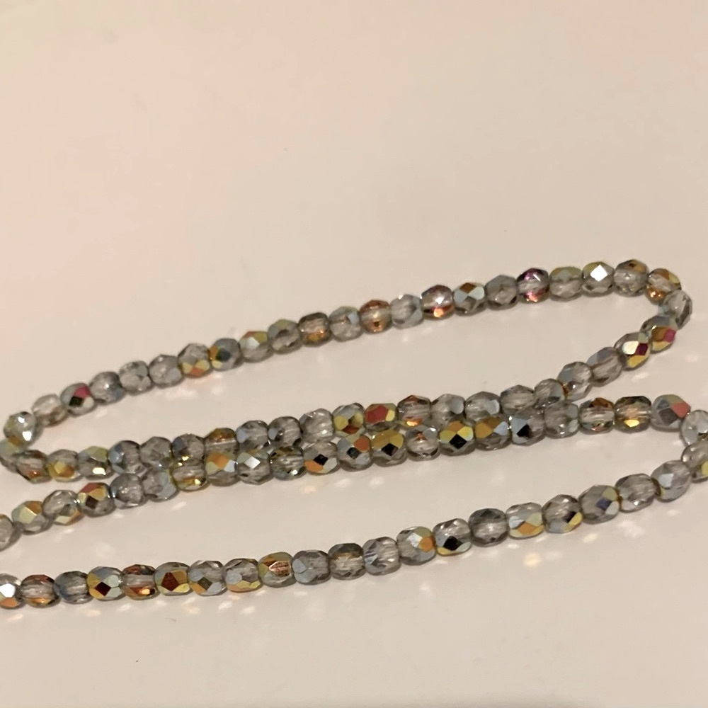 Vintage Crystal Prism Bracelet Bead Faceted Iridescent Stretch (2 set) - Picture 5 of 12